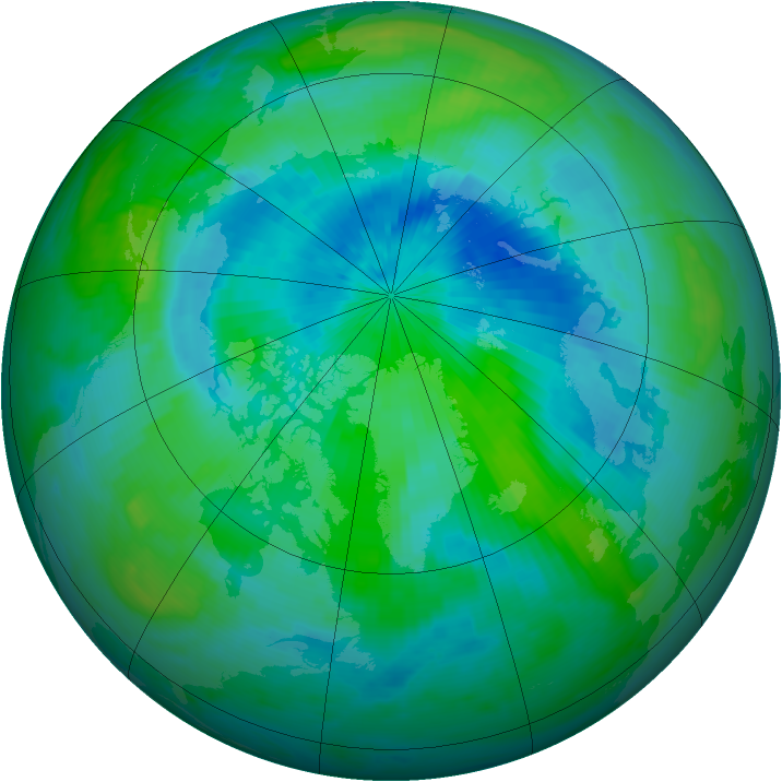 Arctic ozone map for 13 September 1999